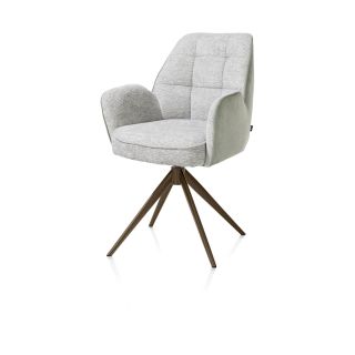 Bell, chaise a accoudoirs - pietement steelbrown - pivotante - confort ressorts - Cal/Vad