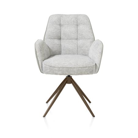Bell, chaise a accoudoirs - pietement steelbrown - pivotante - confort ressorts - Cal/Vad