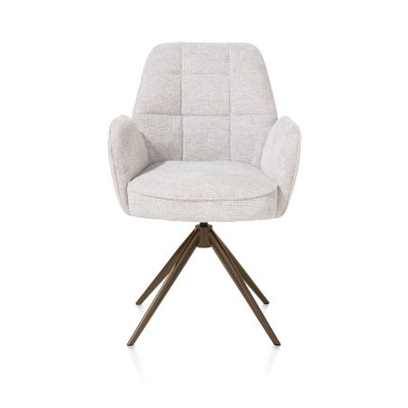 Bell, chaise a accoudoirs - pietement steelbrown - pivotante - confort ressorts - Cal/Vad