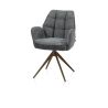 Bell, chaise a accoudoirs - pietement steelbrown - pivotante - confort ressorts - Cal/Vad