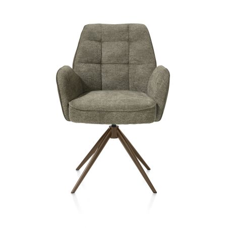 Bell, chaise a accoudoirs - pietement steelbrown - pivotante - confort ressorts - Cal/Vad