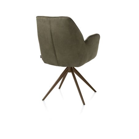 Bell, chaise a accoudoirs - pietement steelbrown - pivotante - confort ressorts - Cal/Vad