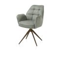 Bell, chaise a accoudoirs - pietement steelbrown - pivotante - confort ressorts - Calabria