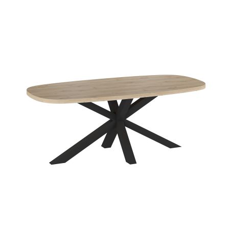 Table ovale 210 cm GABRIEL LIGHT en décor chêne clair