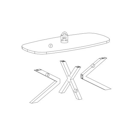 Table ovale 210 cm GABRIEL LIGHT en décor chêne clair