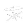 Table ovale 210 cm GABRIEL LIGHT en décor chêne clair