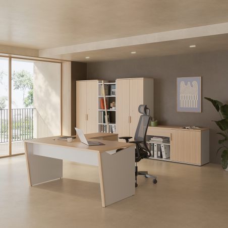 Bureau droit ITALIC en 120 cm ou 140 cm ou 160 cm proposé 2 finitions