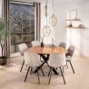 Table triangle MERLIN 135 cm en acacia massif avec pied central en métal