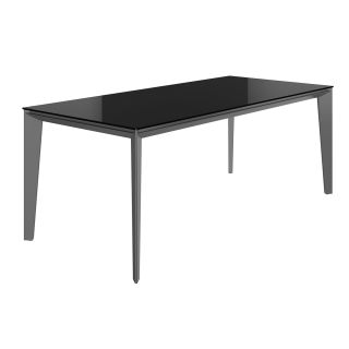 Bureau droit 170 cm ou 190 cm E-MOTION plateau verre teinté noir