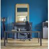 Bureau droit 170 cm ou 190 cm E-MOTION plateau verre teinté noir