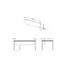 Voile de fond noir pour bureau 170 cmou 190 cm E-MOTION verre noir