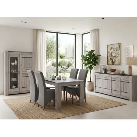 Buffet 223 cm SAWYER en décor chêne gris