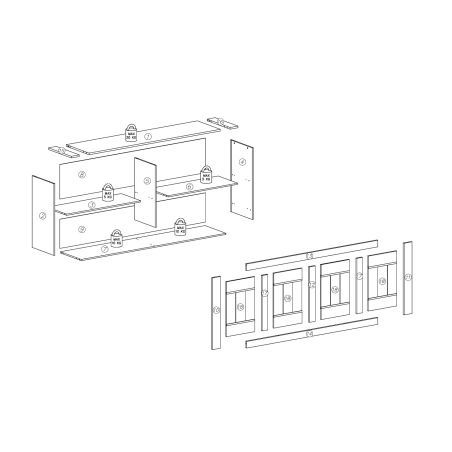 Buffet 223 cm SAWYER en décor chêne gris