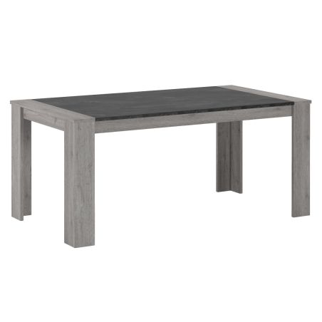 Table 180 cm SAWYER en décor chêne gris et pierre foncé