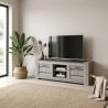 Meuble TV 155 cm SAWYER en décor chêne gris