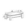 Table basse 130 cm SAWYER en décor chêne gris et imitation pierre foncé