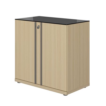 Option top verre noir pour rangement bas ou rangement mi-hauteur E-MOTION
