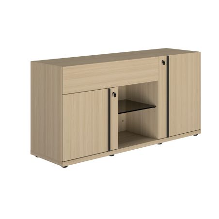 Crédence 160 cm E-MOTION chêne structuré