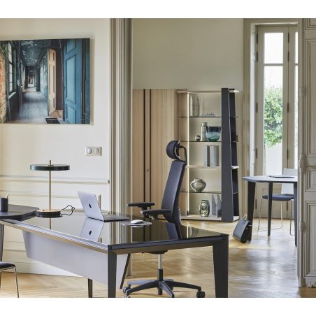 Armoire de rangement haut 2 portes E-MOTION chêne structuré