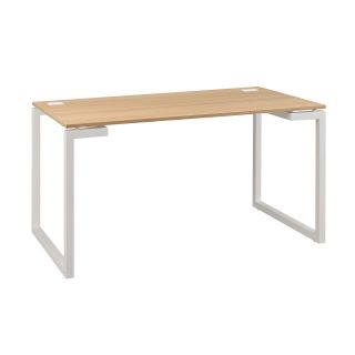 Bureau droit 140 cm SUNDAY décor chêne avec pieds cadre