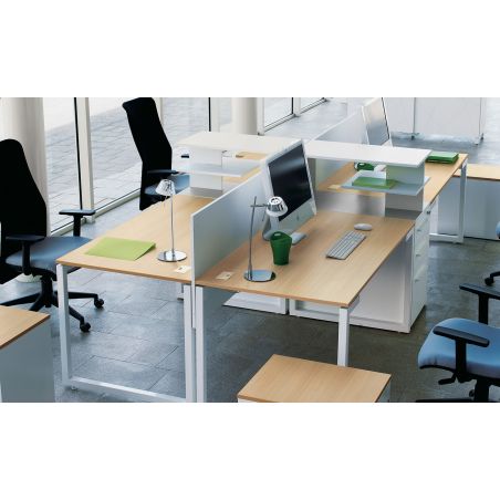 Ecran de séparation blanc SUNDAY pour bureau droit 120 cm ou 140 cm ou 160 cm