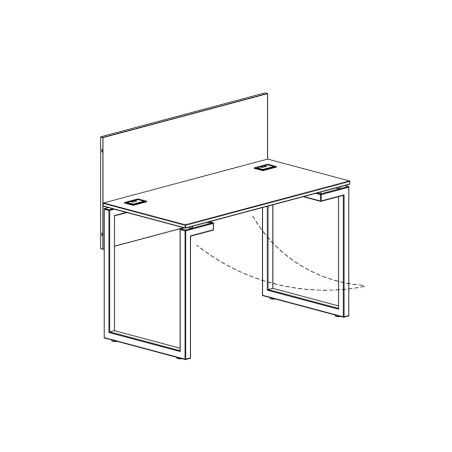 Ecran de séparation blanc SUNDAY pour bureau droit 120 cm ou 140 cm ou 160 cm