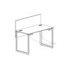 Ecran de séparation blanc SUNDAY pour bureau droit 120 cm ou 140 cm ou 160 cm