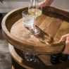 Chariot a vin WAVY en bois de manguier
