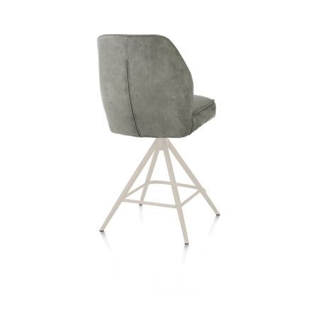 Bell, chaise de bar - piétement creme - pivotante - confort ressorts - calabria