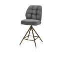 Bell, chaise de bar - piétement steelbrown - pivotante - confort ressorts - calabria