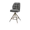 Bell, chaise de bar - piétement steelbrown - pivotante - confort ressorts - calabria