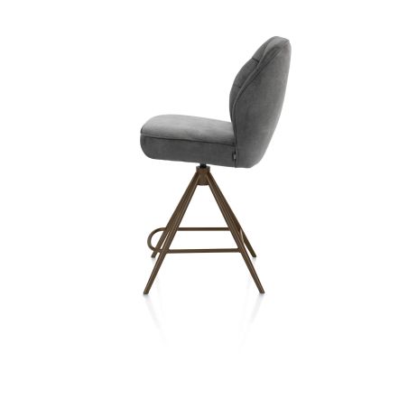 Bell, chaise de bar - piétement steelbrown - pivotante - confort ressorts - calabria