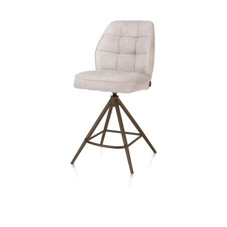 Bell, chaise de bar - piétement steelbrown - pivotante - confort ressorts - calabria