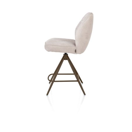 Bell, chaise de bar - piétement steelbrown - pivotante - confort ressorts - calabria