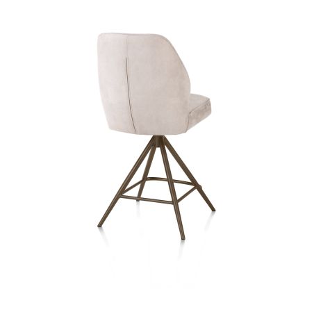Bell, chaise de bar - piétement steelbrown - pivotante - confort ressorts - calabria