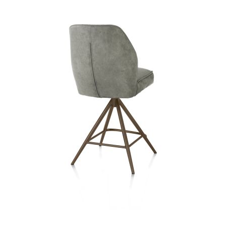Bell, chaise de bar - piétement steelbrown - pivotante - confort ressorts - calabria