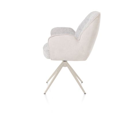 Bell, chaise à accoudoirs - piétement crème - pivotante - relax - confort ressorts - combi Calabria/Vada - Henders and Hazel