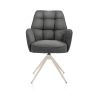 Bell, chaise à accoudoirs - piétement crème - pivotante - relax - confort ressorts - tissu Calabria
