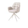 Bell, chaise à accoudoirs - piétement crème - pivotante - relax - confort ressorts - tissu Calabria