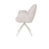 Bell, chaise à accoudoirs - piétement crème - pivotante - relax - confort ressorts - tissu Calabria