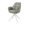 Bell, chaise à accoudoirs - piétement crème - pivotante - relax - confort ressorts - tissu Calabria
