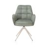 Bell, chaise à accoudoirs - piétement crème - pivotante - relax - confort ressorts - tissu Calabria