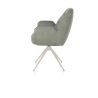Bell, chaise à accoudoirs - piétement crème - pivotante - relax - confort ressorts - tissu Calabria
