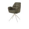Bell, chaise à accoudoirs - piétement crème - pivotante - relax - confort ressorts - tissu Calabria