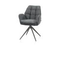 Bell, chaise à accoudoirs - piétement graphite - pivotante - relax - confort ressorts - combi Calabria/Vada
