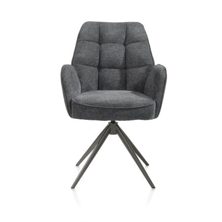 Bell, chaise à accoudoirs - piétement graphite - pivotante - relax - confort ressorts - combi Calabria/Vada