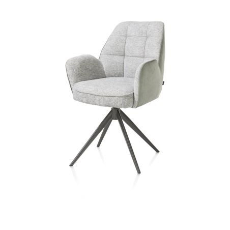 Bell, chaise à accoudoirs - piétement graphite - pivotante - relax - confort ressorts - combi Calabria/Vada