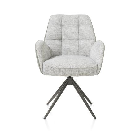 Bell, chaise à accoudoirs - piétement graphite - pivotante - relax - confort ressorts - combi Calabria/Vada