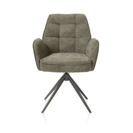 Bell, chaise à accoudoirs - piétement graphite - pivotante - relax - confort ressorts - combi Calabria/Vada