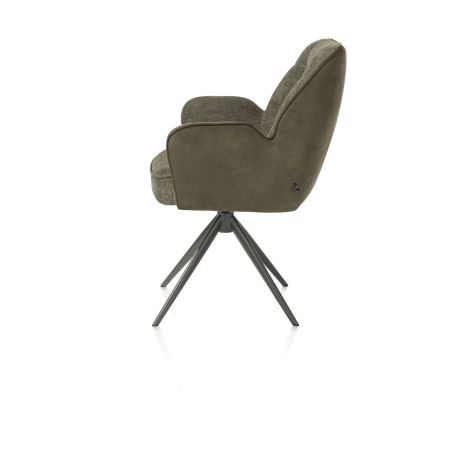 Bell, chaise à accoudoirs - piétement graphite - pivotante - relax - confort ressorts - combi Calabria/Vada